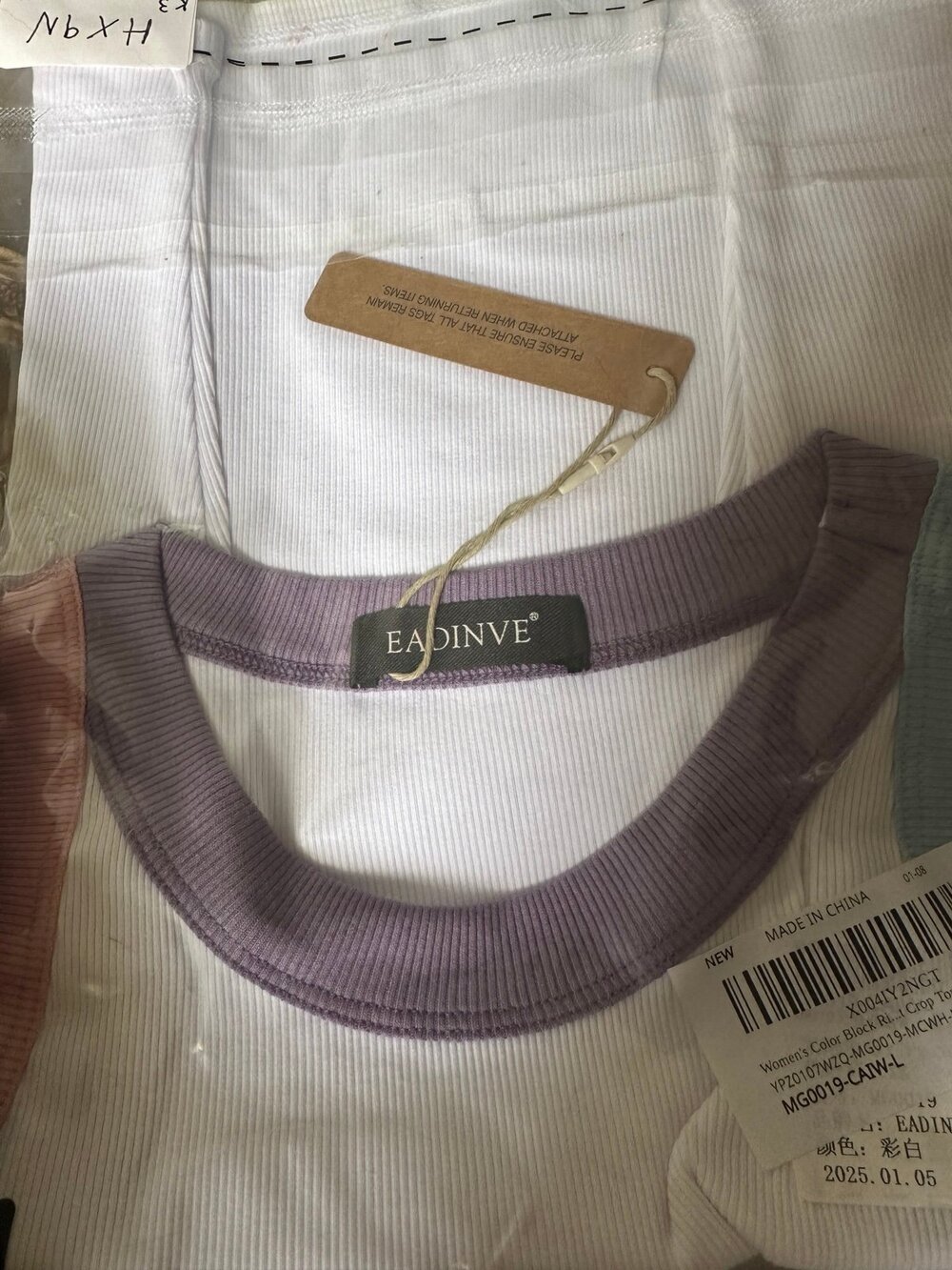 NWT Women's Color Block Ribbed Crop Tank Top Summer Racerback Size Large